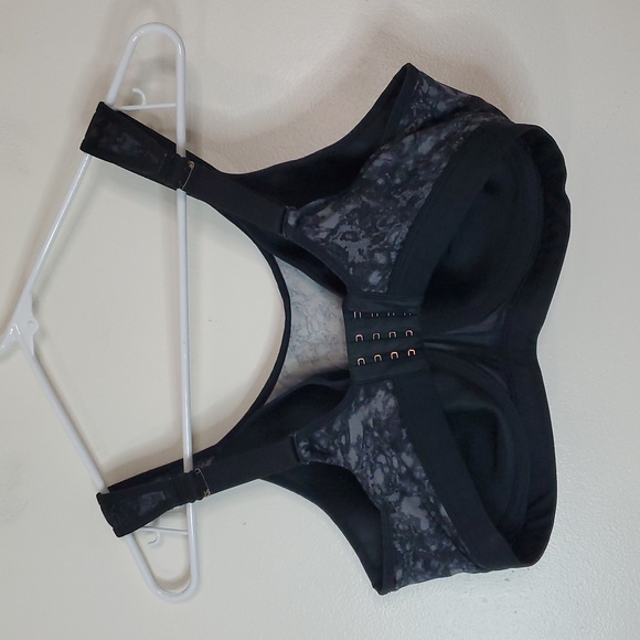 Brooks Maia Mid-Impact Underwire Sports Bra Size 34E Black Grey Marbled - Picture 5 of 11